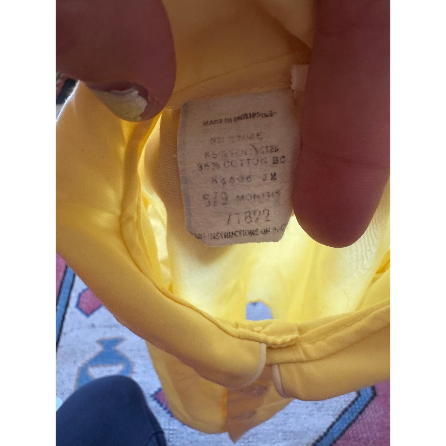 Vintage Yellow Short Sleeve Button Up Shirt | 6-9M