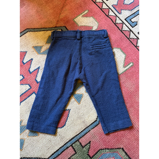 Muakmoi Toddler Navy Pants 3/4Y Drawstring Waist Button Cuff Boho Trousers