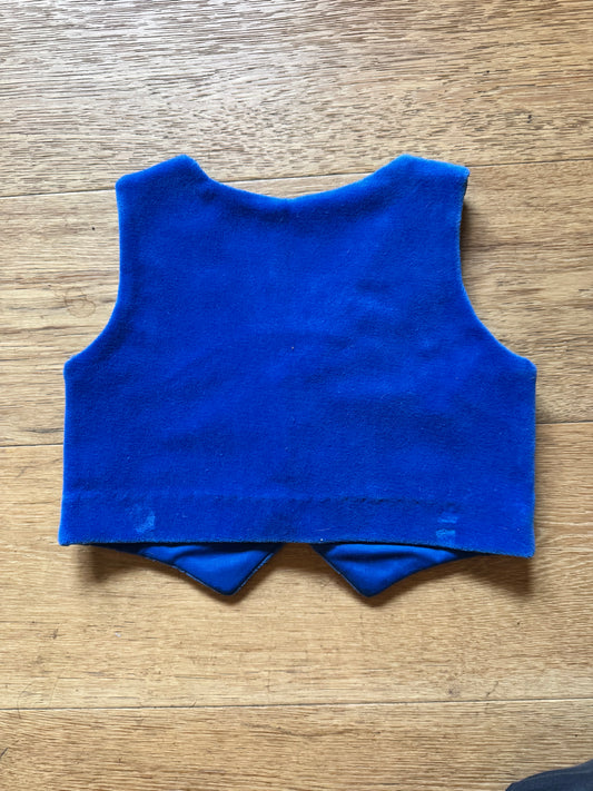 Vintage Blue Velvet Toddler Vest