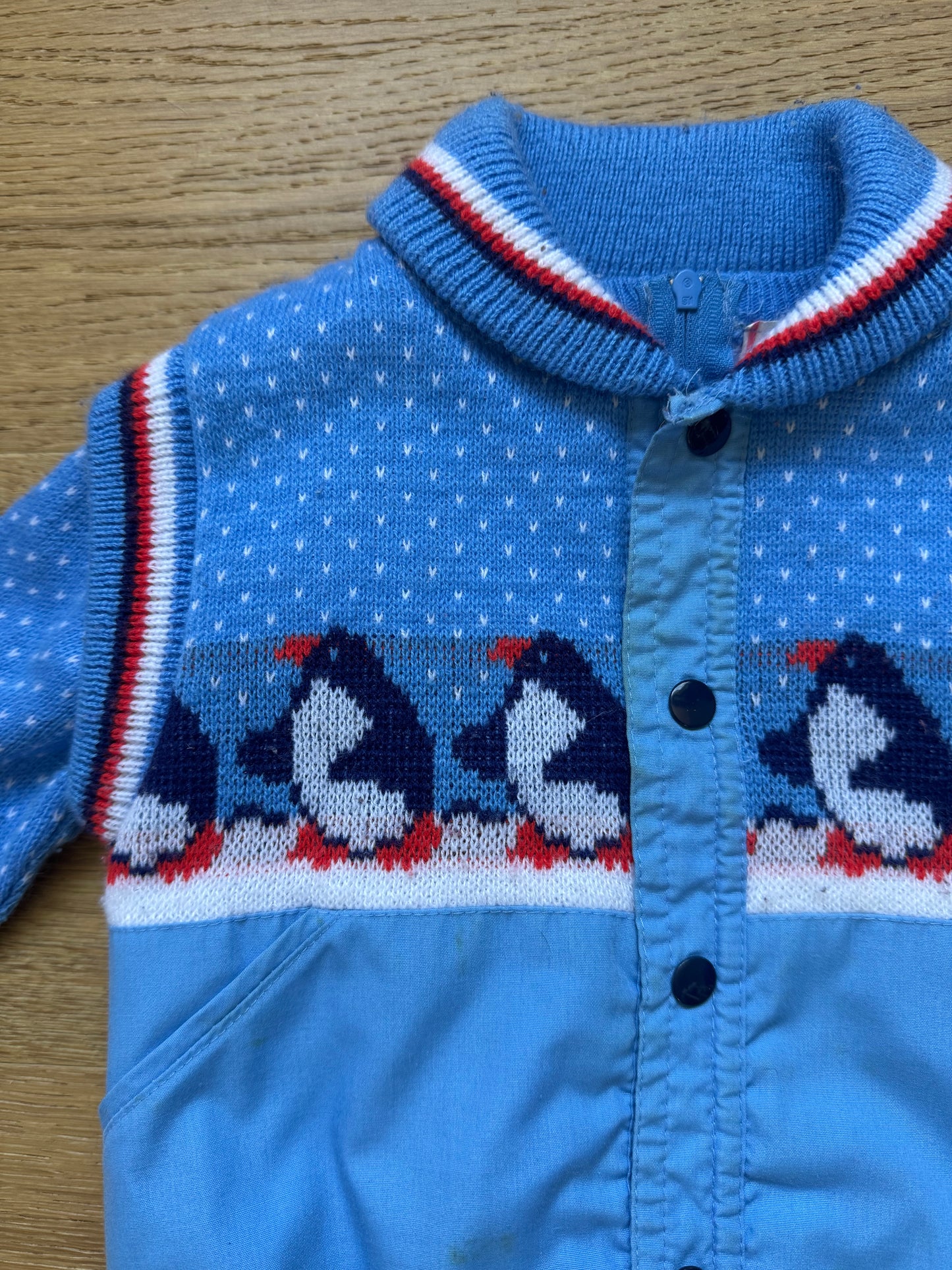 18-24 months | Vintage Toddler Penguin Puffer Vest and Sweater Combo