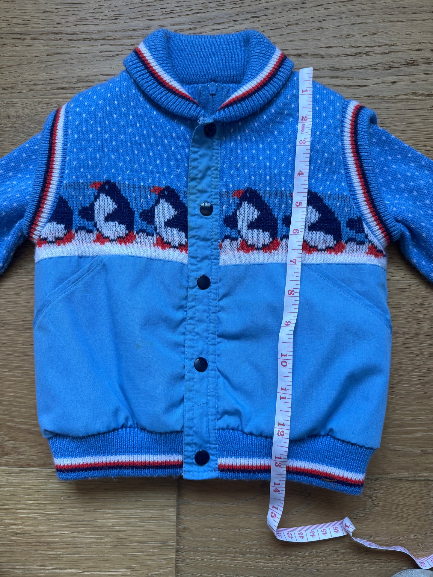 18-24 months | Vintage Toddler Penguin Puffer Vest and Sweater Combo