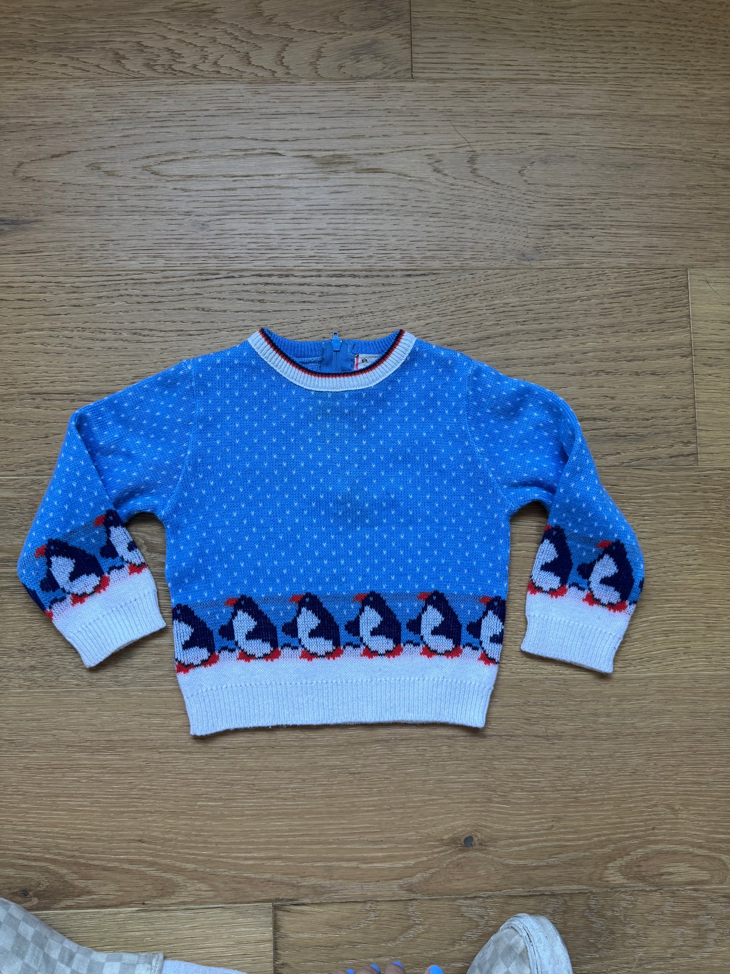 18-24 months | Vintage Toddler Penguin Puffer Vest and Sweater Combo