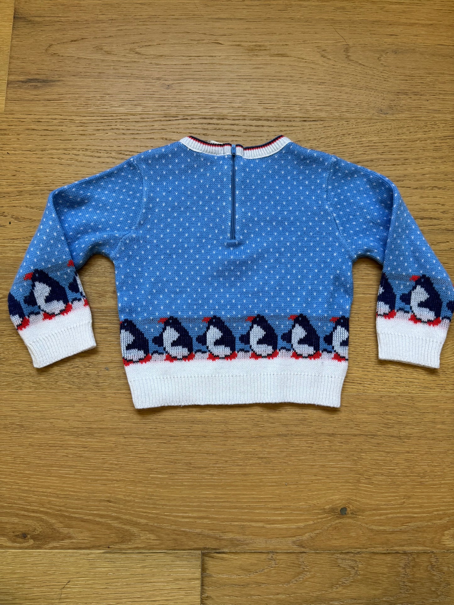 18-24 months | Vintage Toddler Penguin Puffer Vest and Sweater Combo