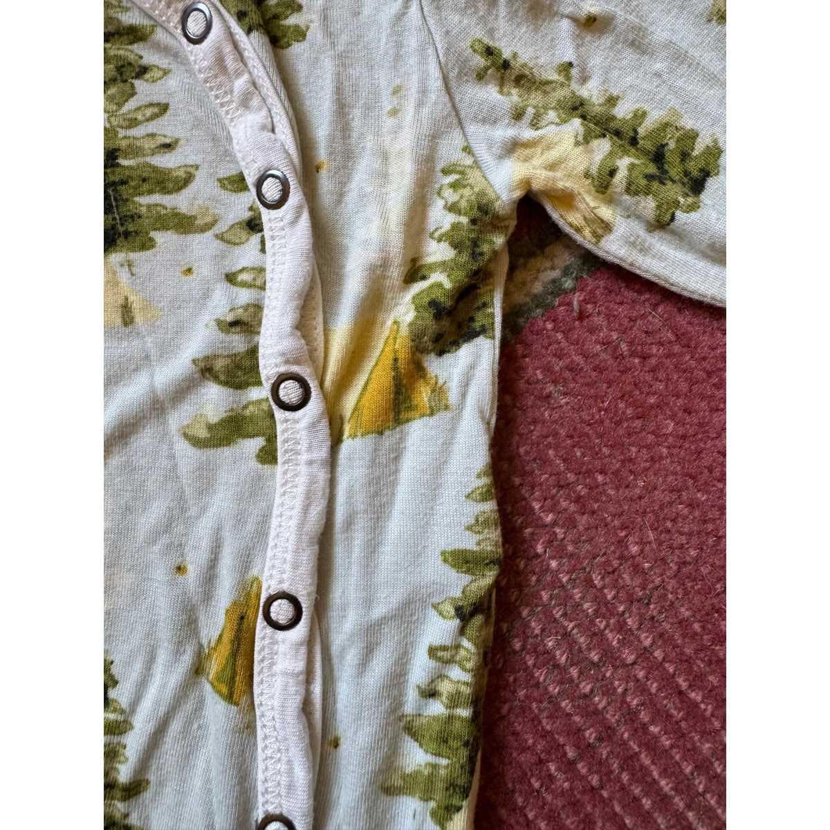 Milkbarn Baby Footed Sleeper 0-3M Camping Tent Pine Tree Print Snap Front