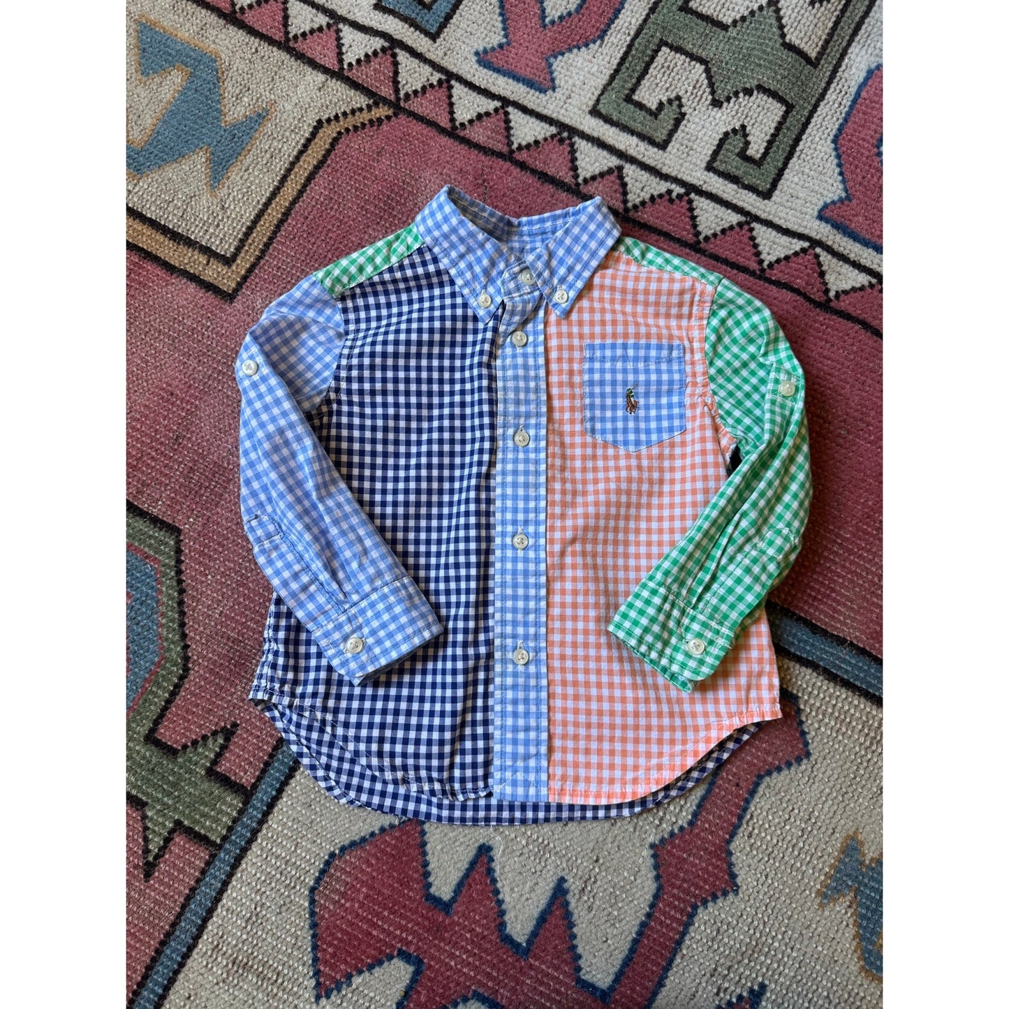 Ralph Lauren Color Block Gingham Shirt | 18M