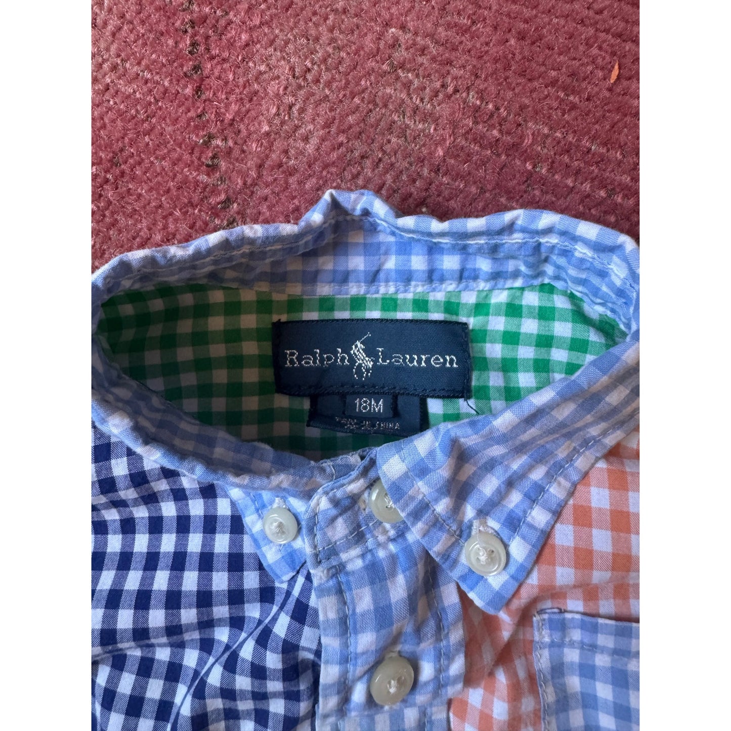 Ralph Lauren Color Block Gingham Shirt | 18M