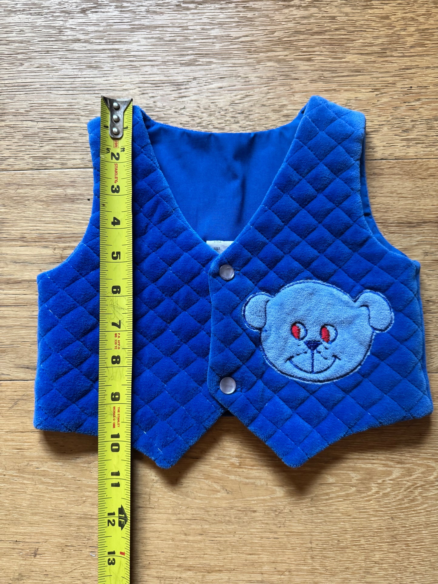 Vintage Blue Velvet Toddler Vest
