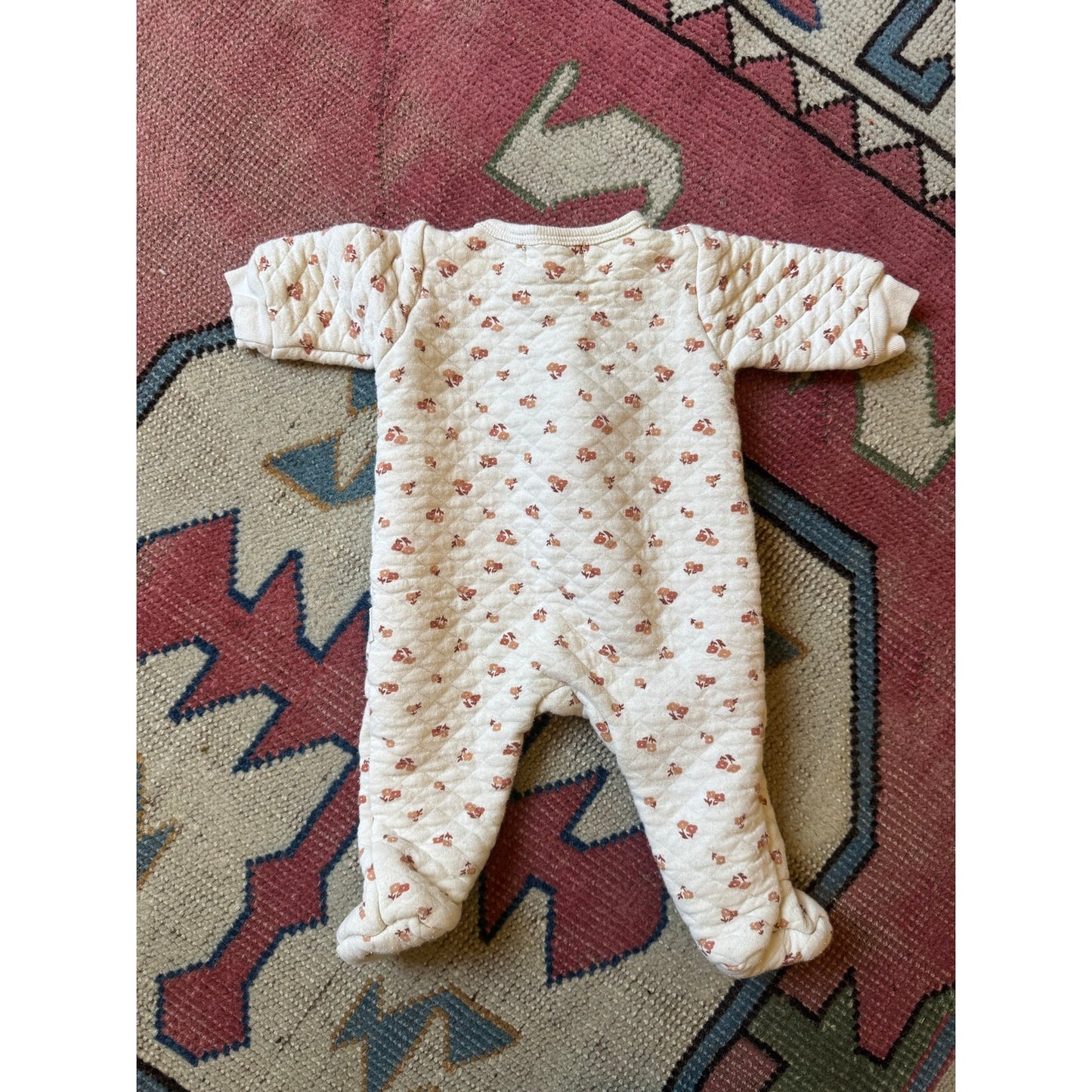 Rabbit Bear Footed Sleeper Cream Polka Dot | 0-3M