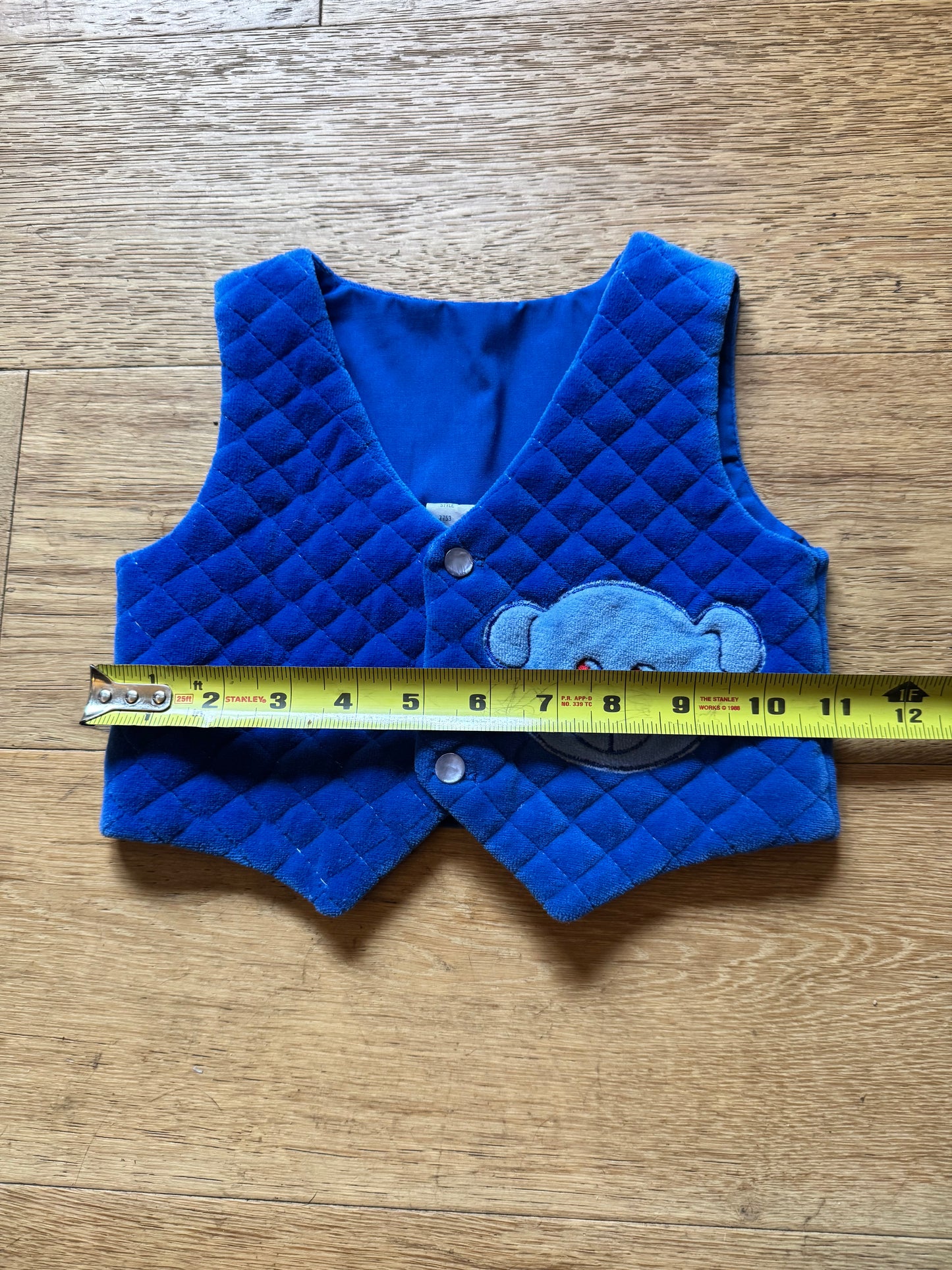 Vintage Blue Velvet Toddler Vest
