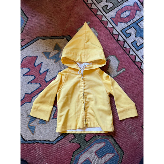 Vintage Thomas Toddler Yellow Hooded Jacket 24 Months Snap Front Drawstring Hood
