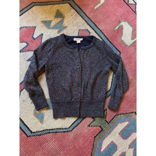 Crewcuts J Crew Girls Navy Sparkle Cardigan Size 3 Button Front Sweater