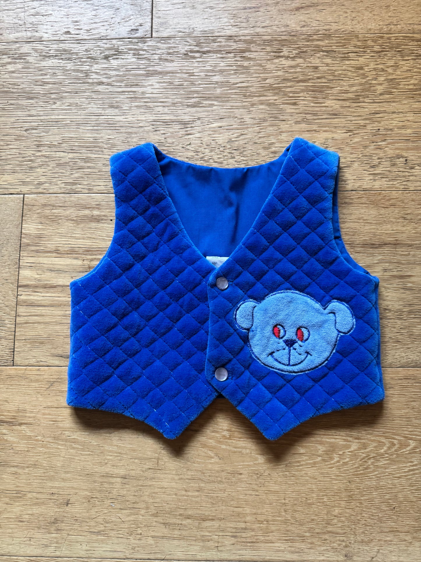 Vintage Blue Velvet Toddler Vest