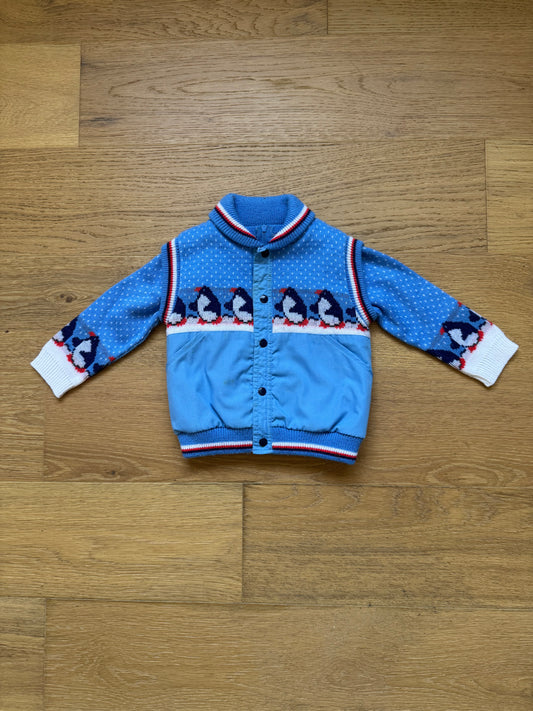 18-24 months | Vintage Toddler Penguin Puffer Vest and Sweater Combo