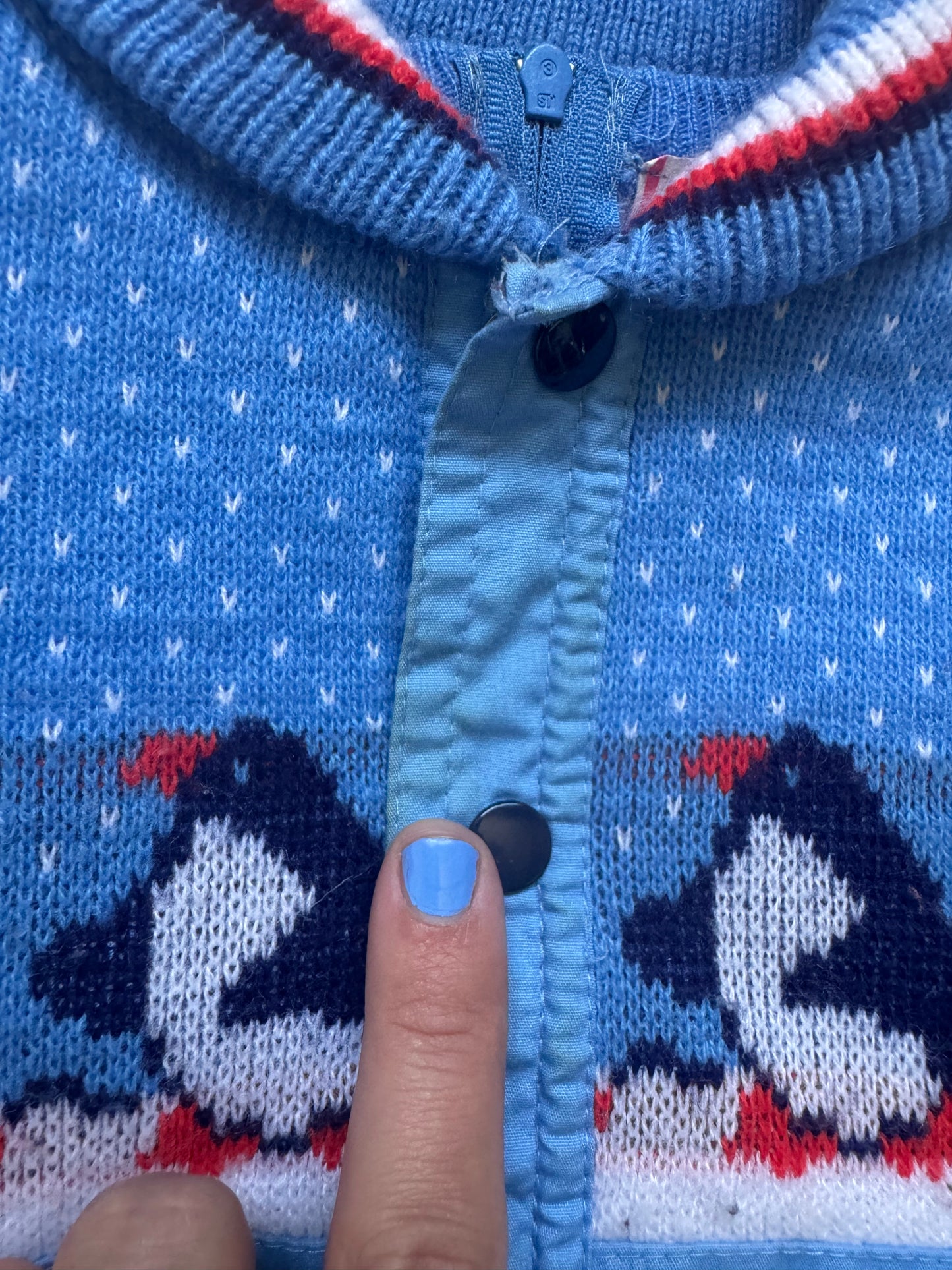 18-24 months | Vintage Toddler Penguin Puffer Vest and Sweater Combo