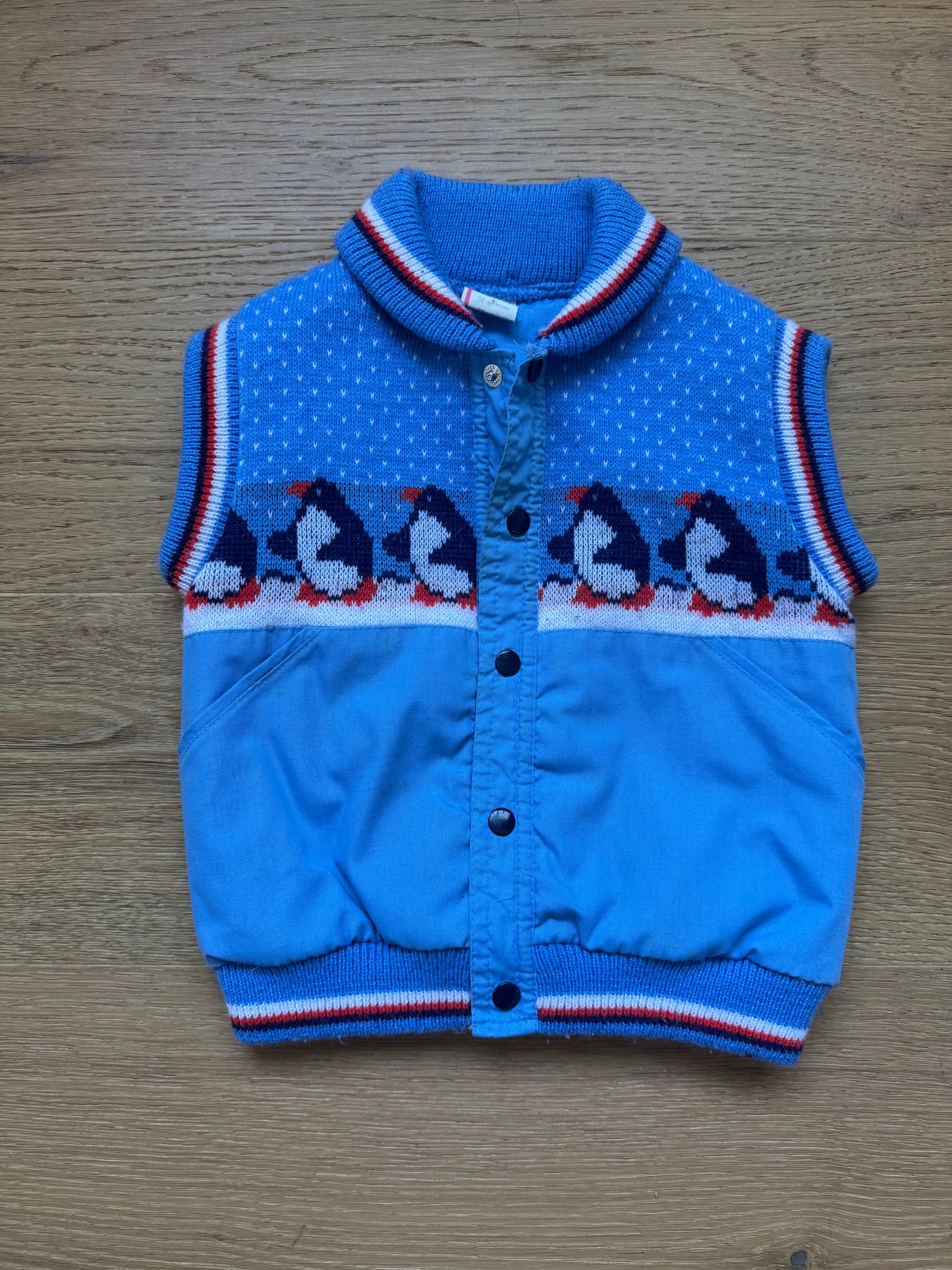 18-24 months | Vintage Toddler Penguin Puffer Vest and Sweater Combo