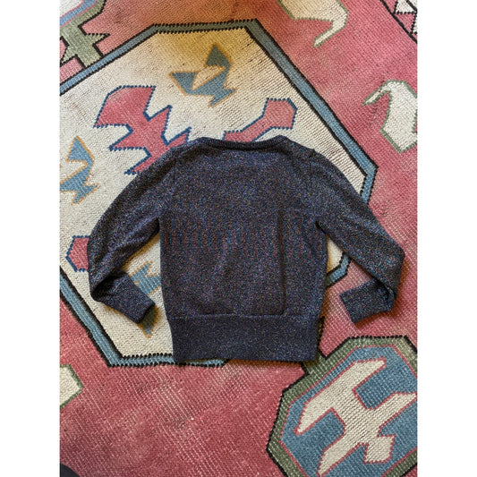 Crewcuts J Crew Girls Navy Sparkle Cardigan Size 3 Button Front Sweater