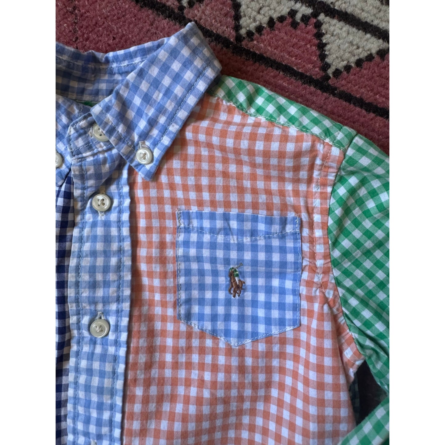 Ralph Lauren Color Block Gingham Shirt | 18M
